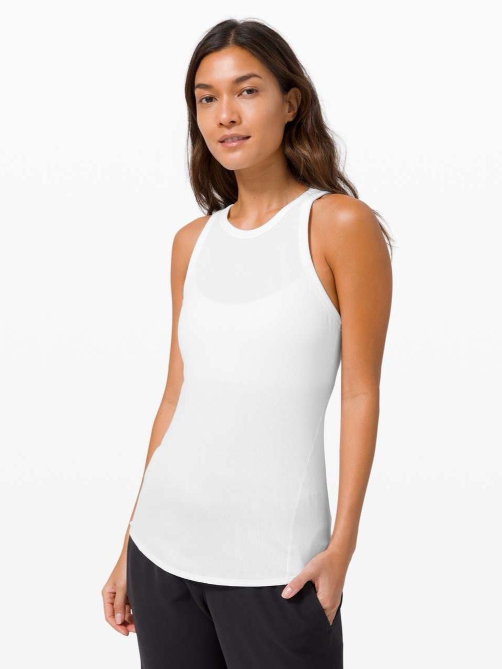 Lululemon Full Day Ahead Women's White Sleeveless Ribbed Tank Top